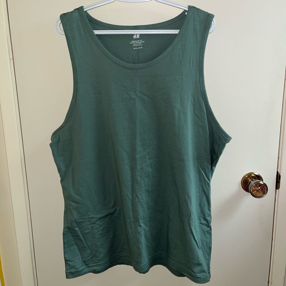 Light “sea foam” green muscle tank
